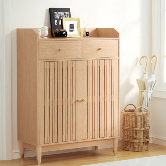 Artiss Shoe Rack Cabinet 4-Tier 16 Pairs Pine - Mekamart Australia
