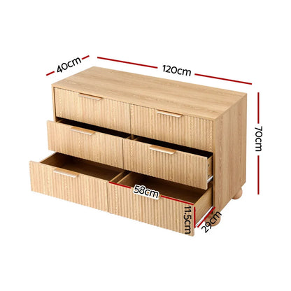 Artiss 6 Chest of Drawers Dresser Tallboy Pine - Mekamart Australia