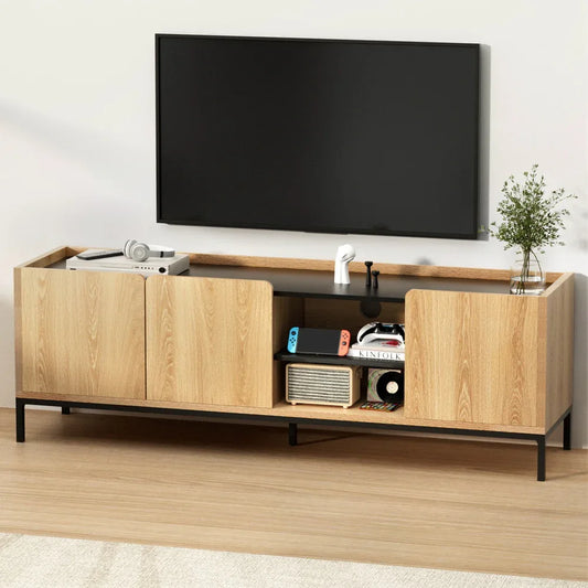 Artiss TV Unit Entertainment Unit Storage Cabinet Shelf 160cm Pine - Mekamart Australia