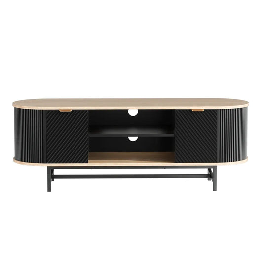 Artiss TV Unit Entertainment Unit Storage Cabinet Black Pine - Mekamart Australia