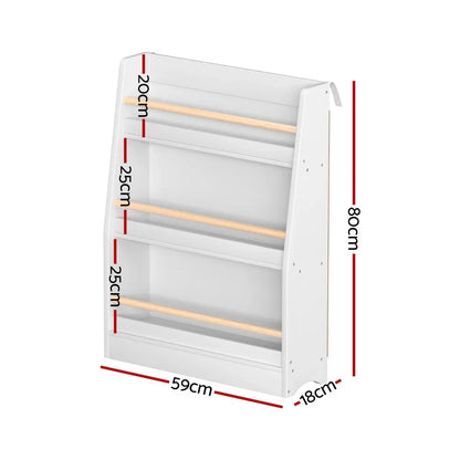 Keezi Kids Bookshelf 3 Tiers Storage Children Bookcase Organiser Display Shelf - Mekamart Australia