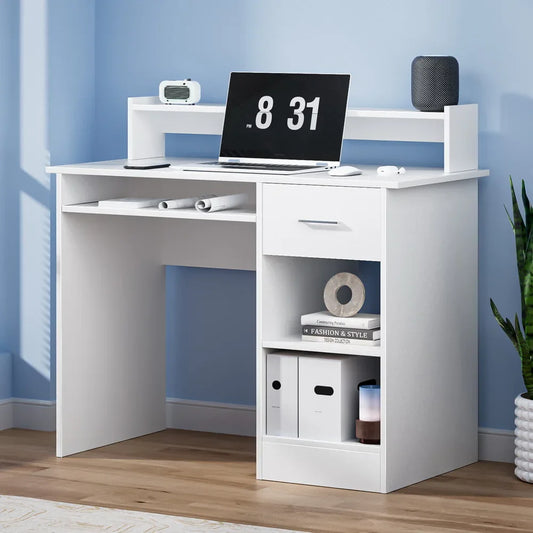 Artiss Computer Desk Shelf Drawer Cabinet White 100CM - Mekamart Australia