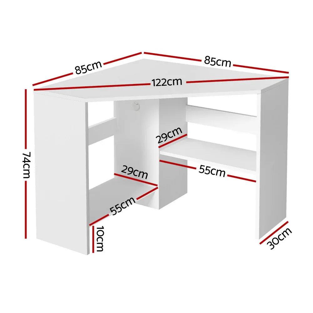 Artiss Corner Computer Desk Shelves CPU Stand L-shape Home Office Workstation Desks - Mekamart Australia