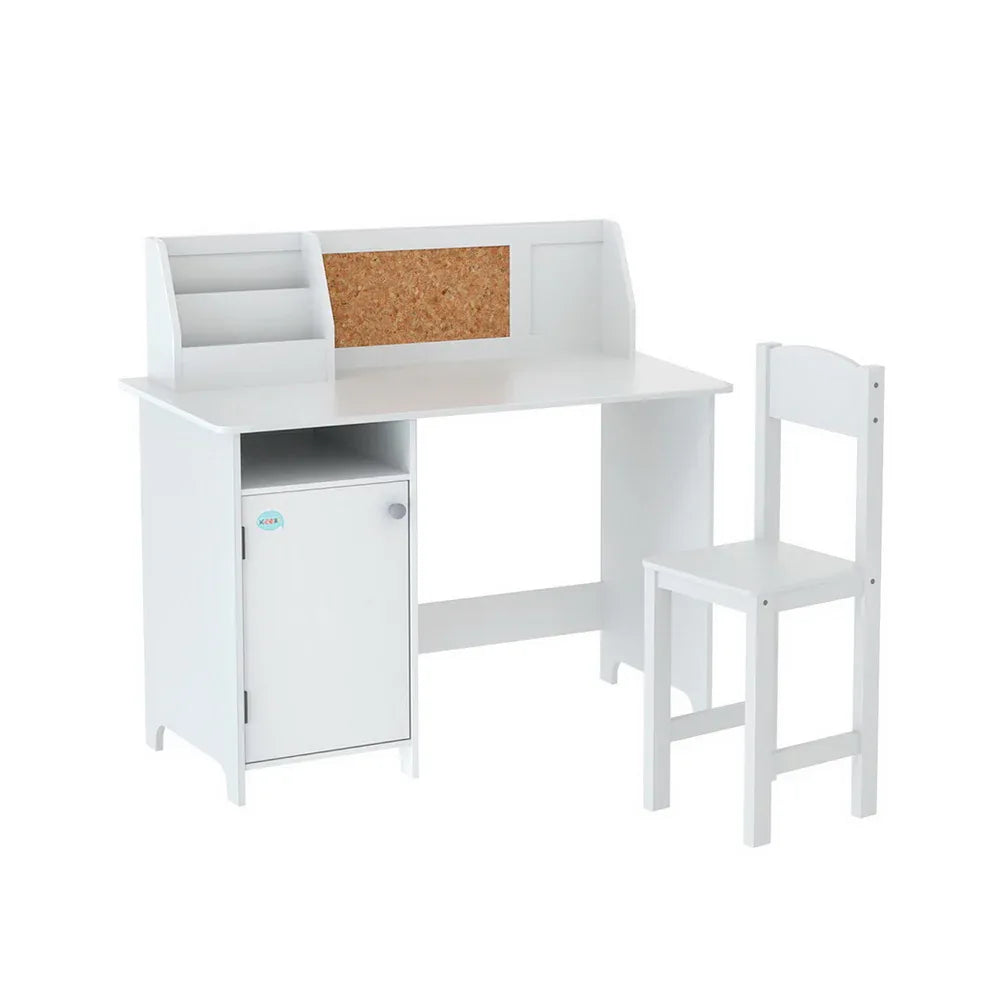 Keezi Kids Table and Chair Set Children Study Play Toys Desk w/ Cabinet Storage - Mekamart Australia