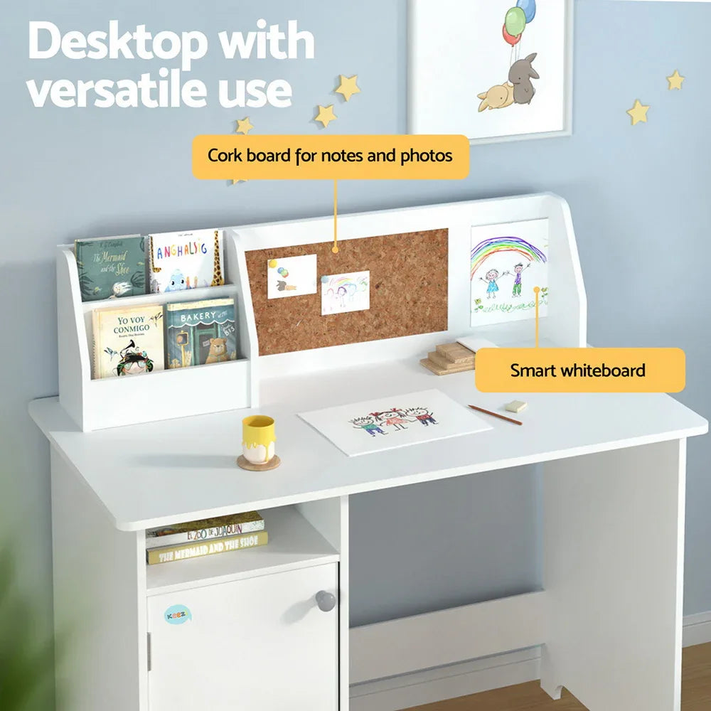 Keezi Kids Table and Chair Set Children Study Play Toys Desk w/ Cabinet Storage - Mekamart Australia
