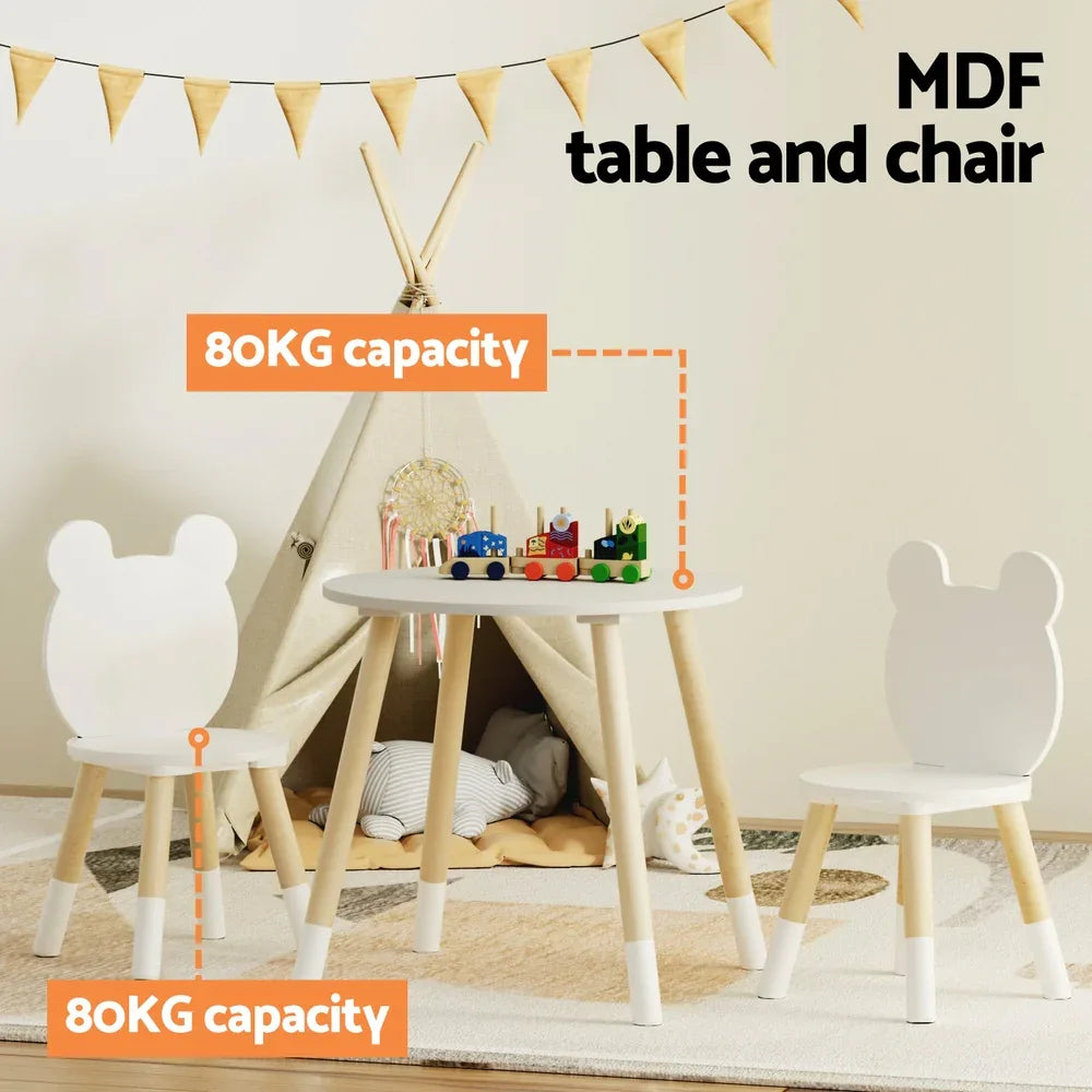 Keezi 3 Piece Kids Table and Chairs Set Activity Playing Study Children Desk - Mekamart Australia