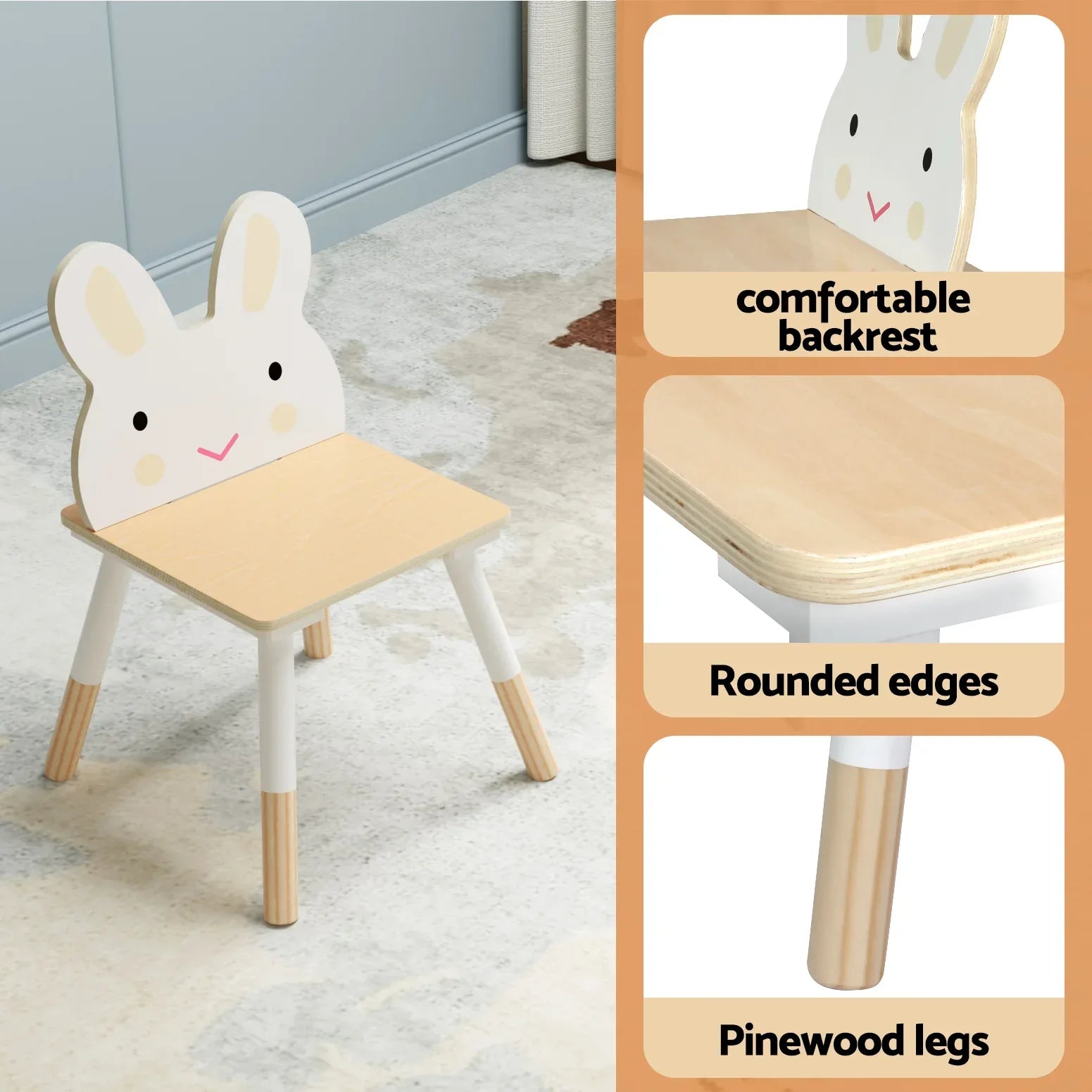 Keezi 3PCS Kids Table and Chairs Set Activity Desk Chalkboard Toy Hidden Storage - Mekamart Australia