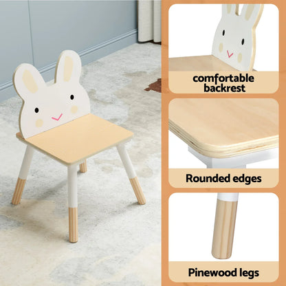 Keezi 3PCS Kids Table and Chairs Set Activity Desk Chalkboard Toy Hidden Storage - Mekamart Australia