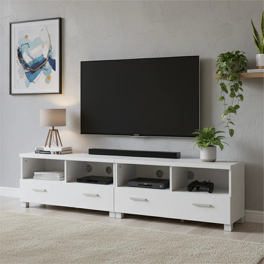 Artiss TV Cabinet Entertainment Unit 180cm White Eddie - Mekamart Australia