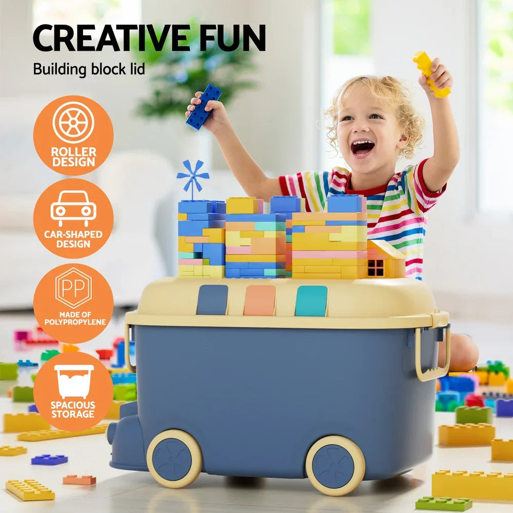 Keezi 3PCS Toy Storage Box Cute Car Toy Container Kids Toys Organiser Snack Boxes - Mekamart Australia