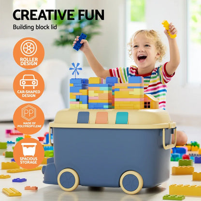 Keezi 3PCS Toy Storage Box Cute Car Toy Container Kids Toys Organiser Snack Boxes - Mekamart Australia