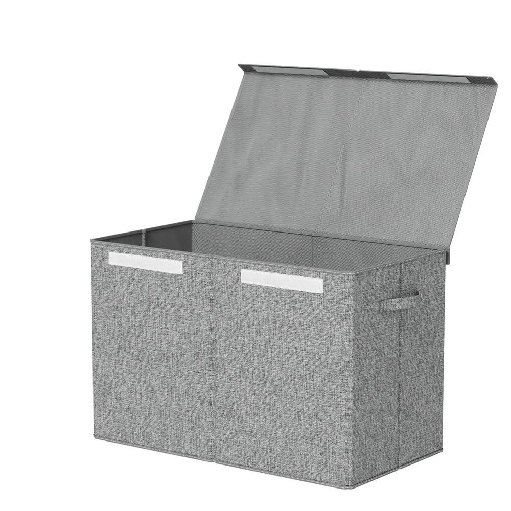 Keezi Large Toy Box Chest Storage with Flip-Top Lid Foldable Organizer Bins Grey - Mekamart Australia