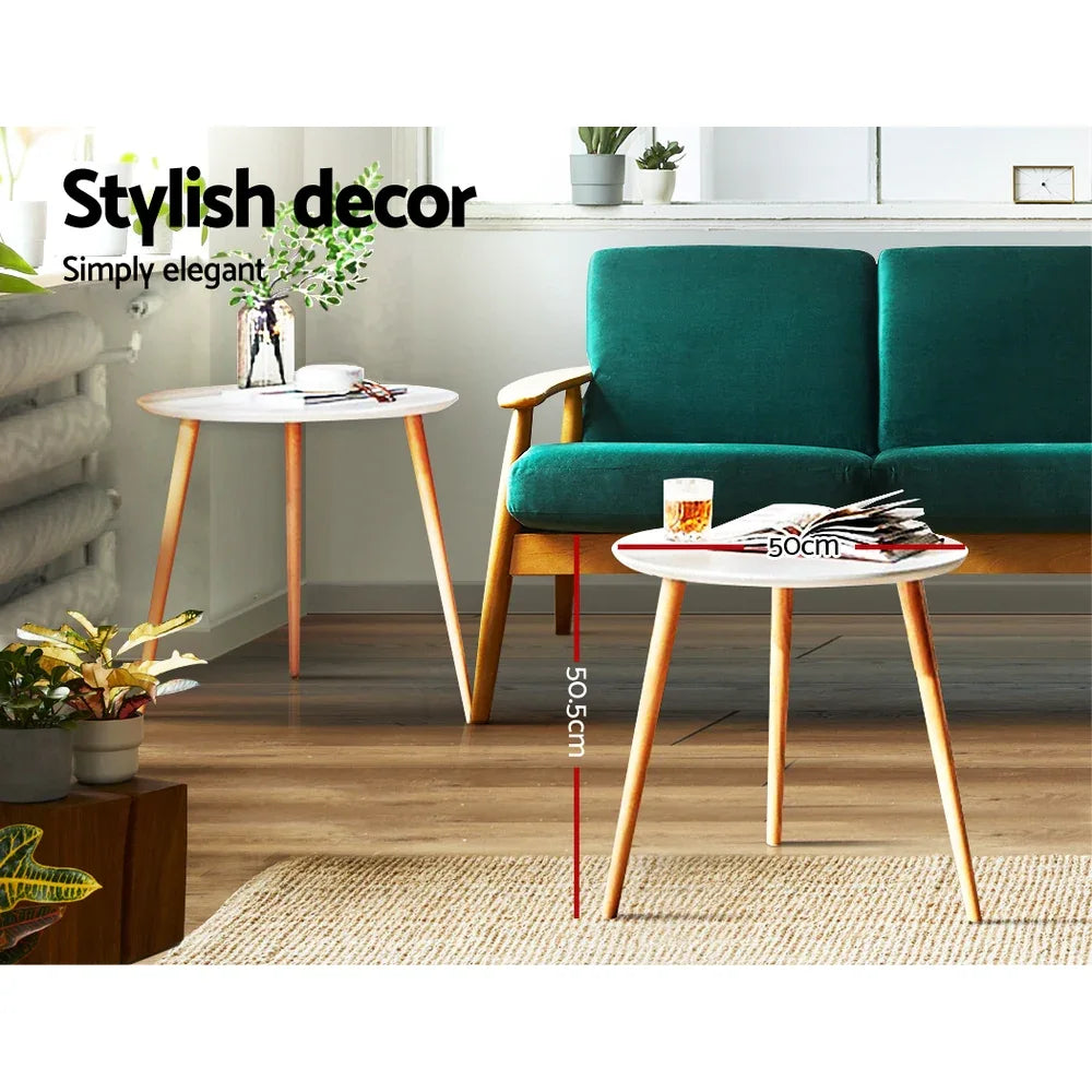 Artiss Coffee Table Round 50CM Callix - Mekamart Australia