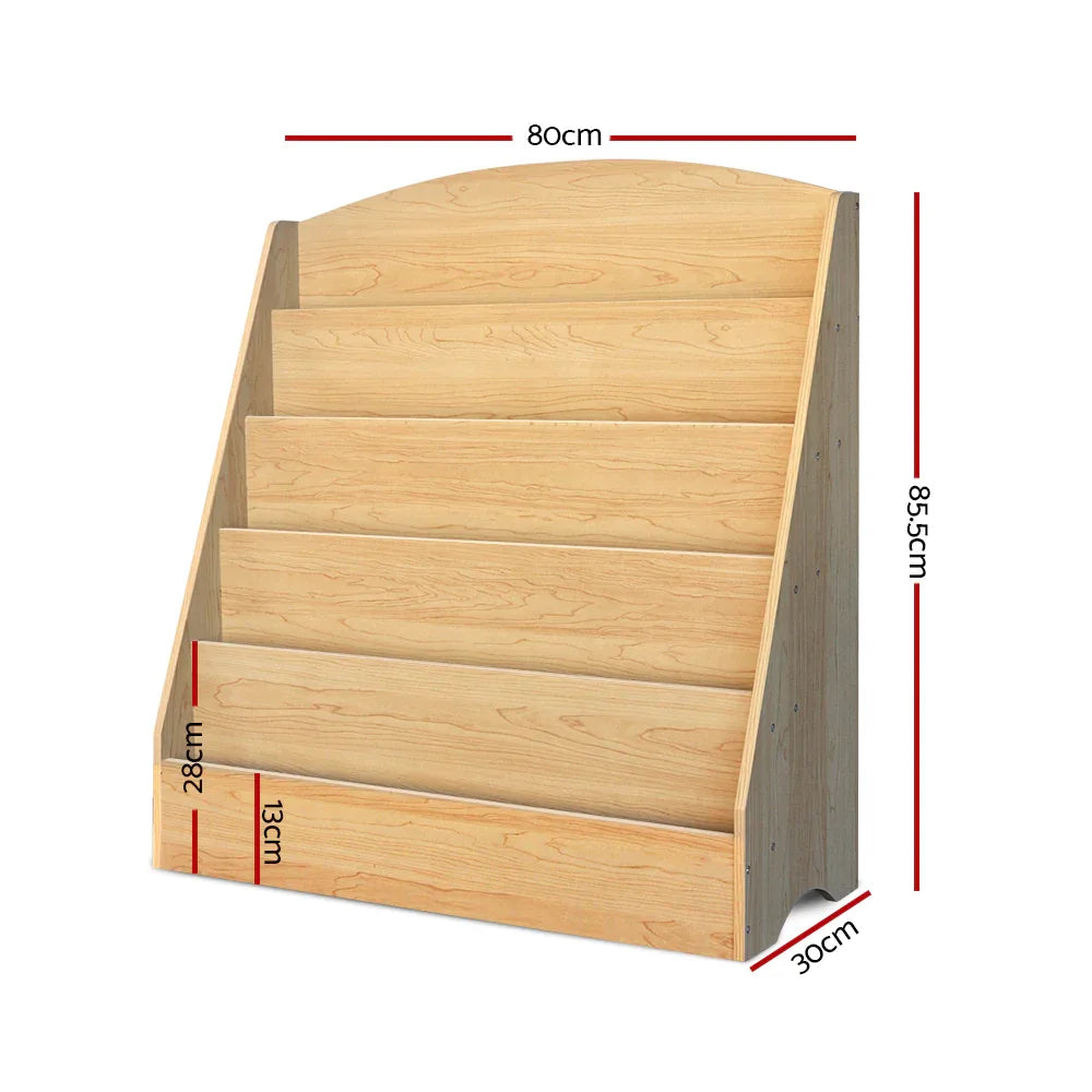 Keezi 5 Tiers Kids Bookshelf Magazine Shelf Organiser Bookcase Display Rack - Mekamart Australia