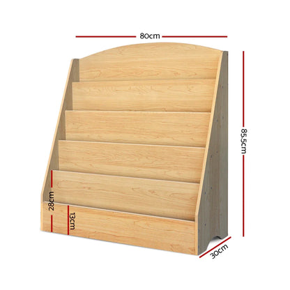 Keezi 5 Tiers Kids Bookshelf Magazine Shelf Organiser Bookcase Display Rack - Mekamart Australia