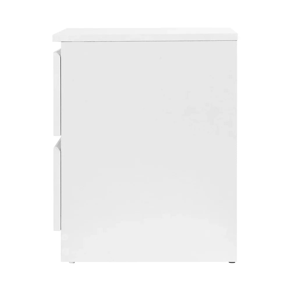 Artiss Bedside Table 2 Drawers - PEPE White - Mekamart Australia