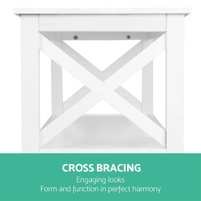 Artiss Console Table 3-tier White Polly - Mekamart Australia