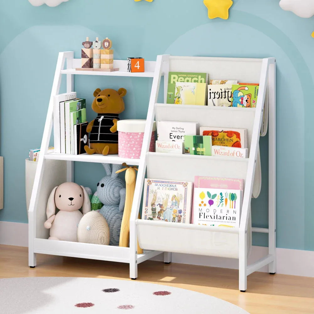 Keezi 3-Tier Kids Bookshelf Bookcase Children Toy Storage Organizer Rack Display Shelf - Mekamart Australia