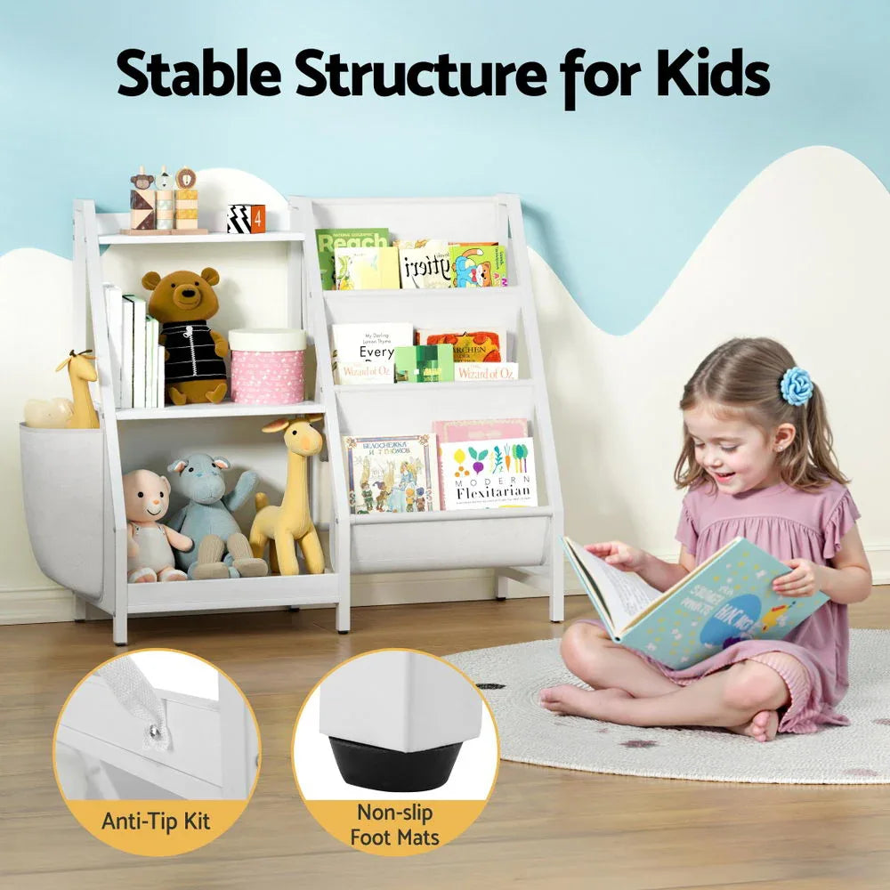 Keezi 3-Tier Kids Bookshelf Bookcase Children Toy Storage Organizer Rack Display Shelf - Mekamart Australia