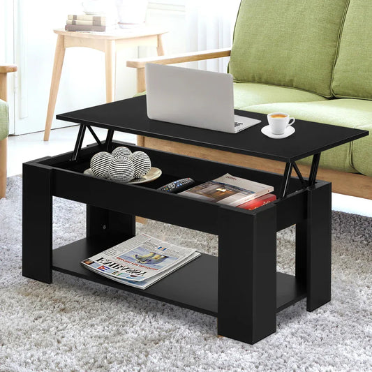 Artiss Coffee Table Lift-top Coffee Table Black - Mekamart Australia