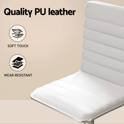 Artiss Computer Desk Office Chair Set PU Leather Home Study Table 100cm White - Mekamart Australia