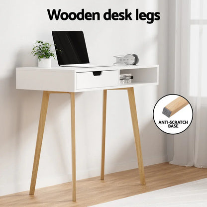 Artiss Computer Desk Drawer Cabinet Shelf White 90CM - Mekamart Australia