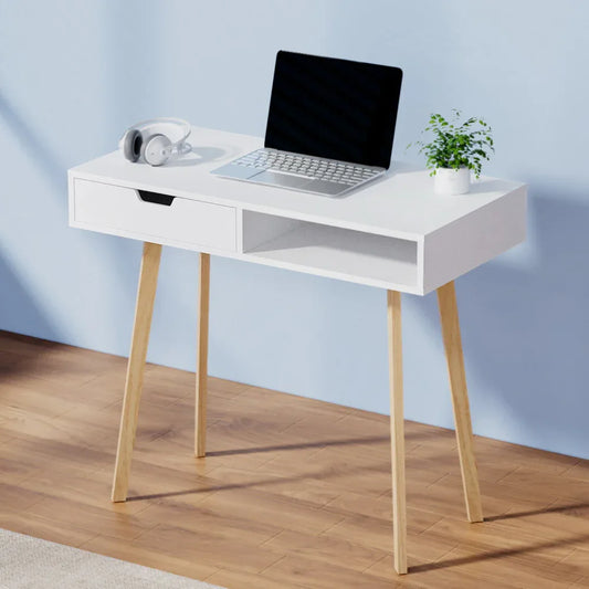 Artiss Computer Desk Drawer Cabinet Shelf White 90CM - Mekamart Australia