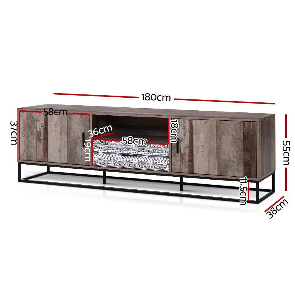Artiss TV Cabinet Entertainment Unit 180cm Industrial - Mekamart Australia