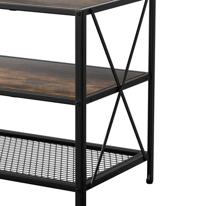 Artiss Entertainment Unit TV Stand 3-tier Display Shelves Vintage Rustic Walnut - Mekamart Australia