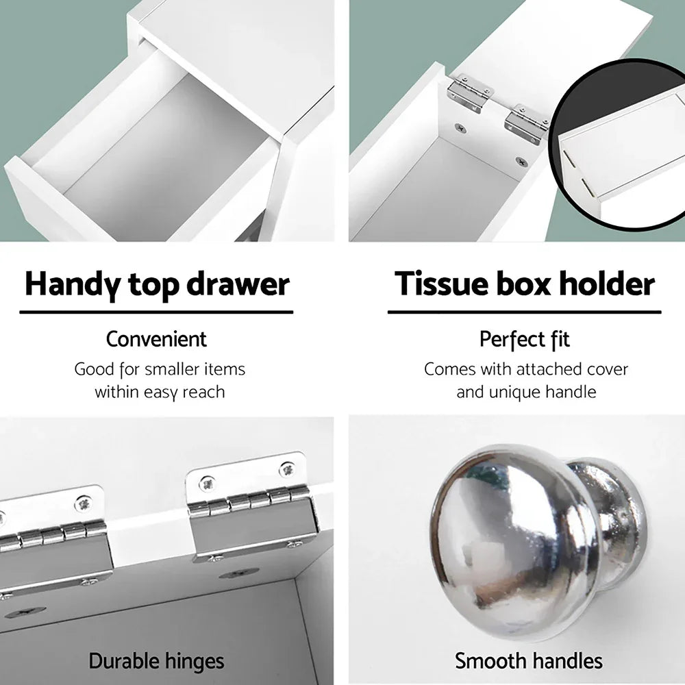 Artiss Bathroom Storage Cabinet Tissue Holder - Mekamart Australia