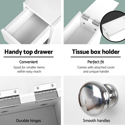 Artiss Bathroom Storage Cabinet Tissue Holder - Mekamart Australia