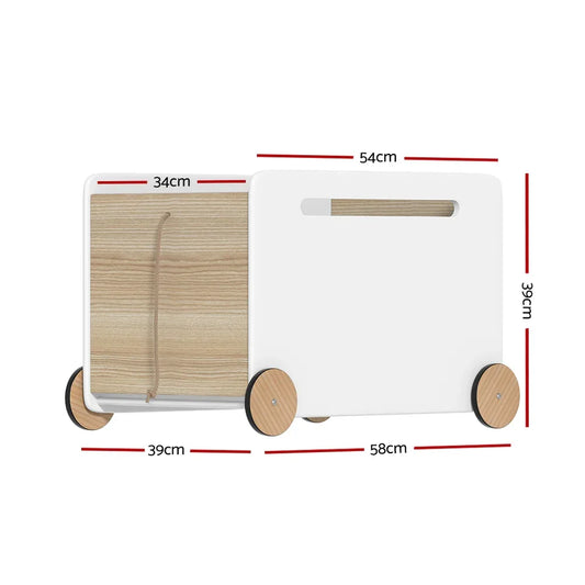 Keezi Kids Toy Box Container Children Chest Storage Clothes Organiser Wheels - Mekamart Australia
