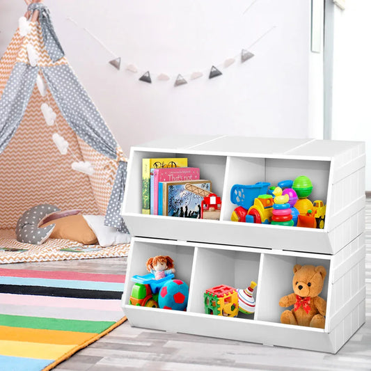 Keezi Kids Toy Box Bookshelf Storage Bookcase Organiser Display Stackable - Mekamart Australia
