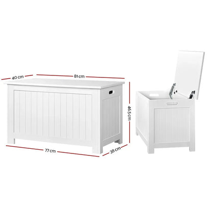 Keezi Kids Toy Box Chest Storage Blanket Children Clothes Room Organiser White - Mekamart Australia