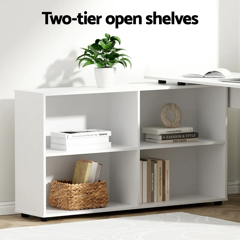 Artiss Computer Desk Bookshelf White 130CM - Mekamart Australia