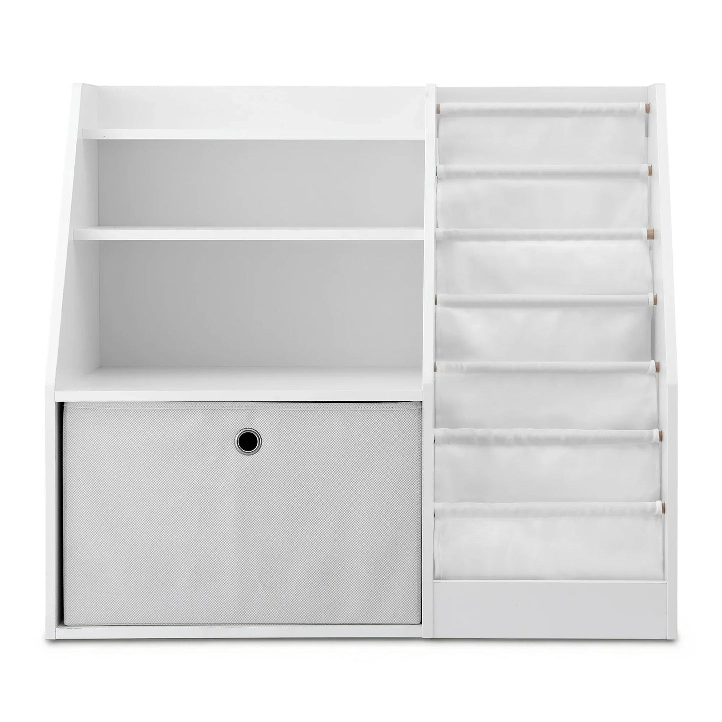 Keezi Kids Bookshelf Children Bookcase Organizer Storage Rack Display Drawer White - Mekamart Australia