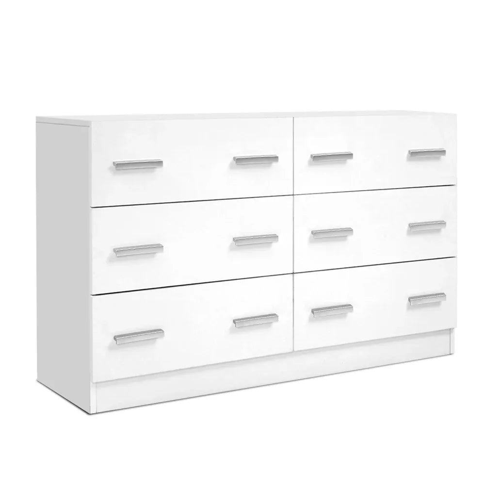 Artiss 6 Chest of Drawers - VEDA White - Mekamart Australia