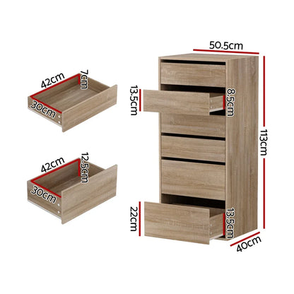 Artiss 6 Chest of Drawers Dresser Tallboy Pine - Mekamart Australia