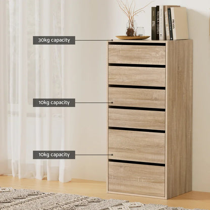 Artiss 6 Chest of Drawers Dresser Tallboy Pine - Mekamart Australia