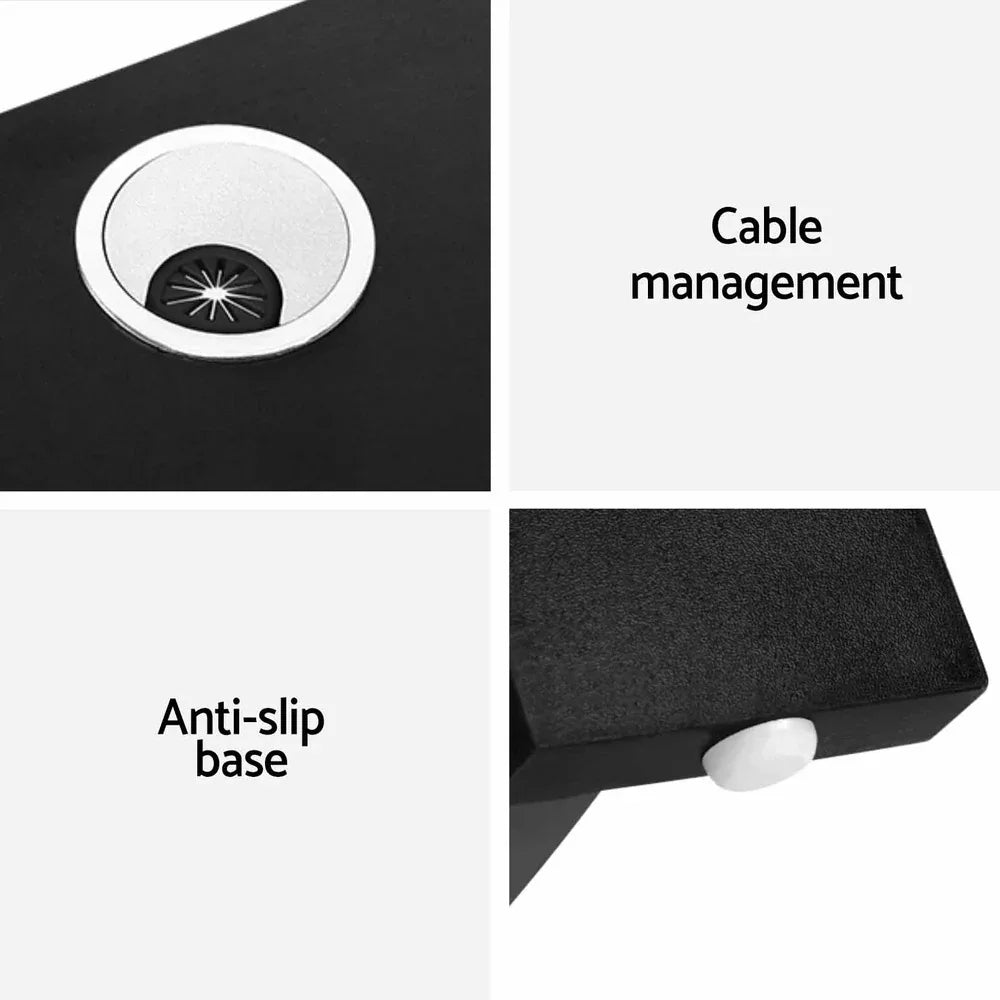 Artiss Computer Desk Shelf L-Shape Black 136CM - Mekamart Australia