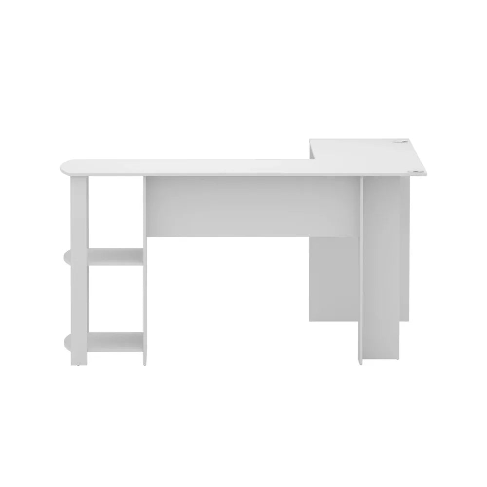 Artiss Computer Desk Shelf L-Shape White 136CM - Mekamart Australia