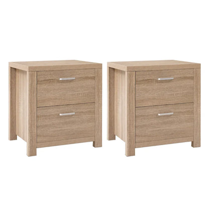 Artiss 2x Bedside Table 2 Drawers - MAXI Pine - Mekamart Australia