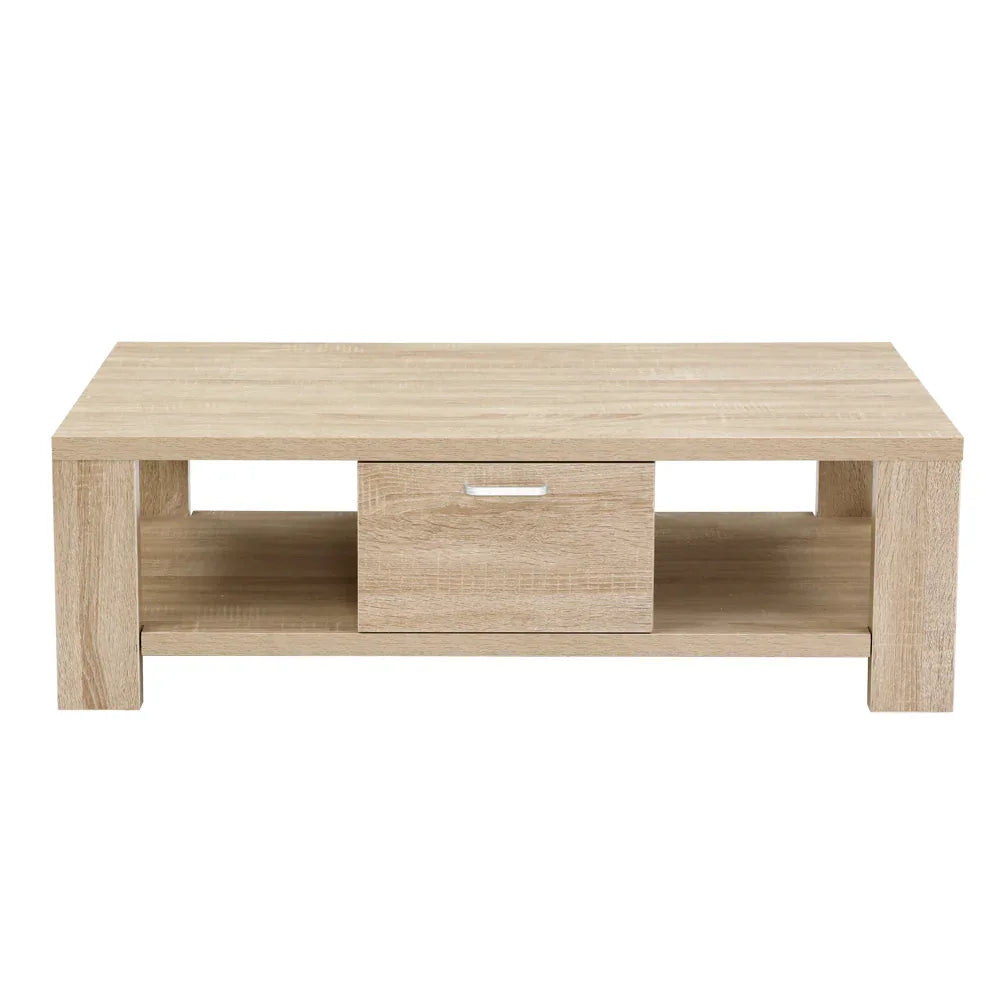 Artiss Coffee Table 1 Drawer Oak Maxi - Mekamart Australia