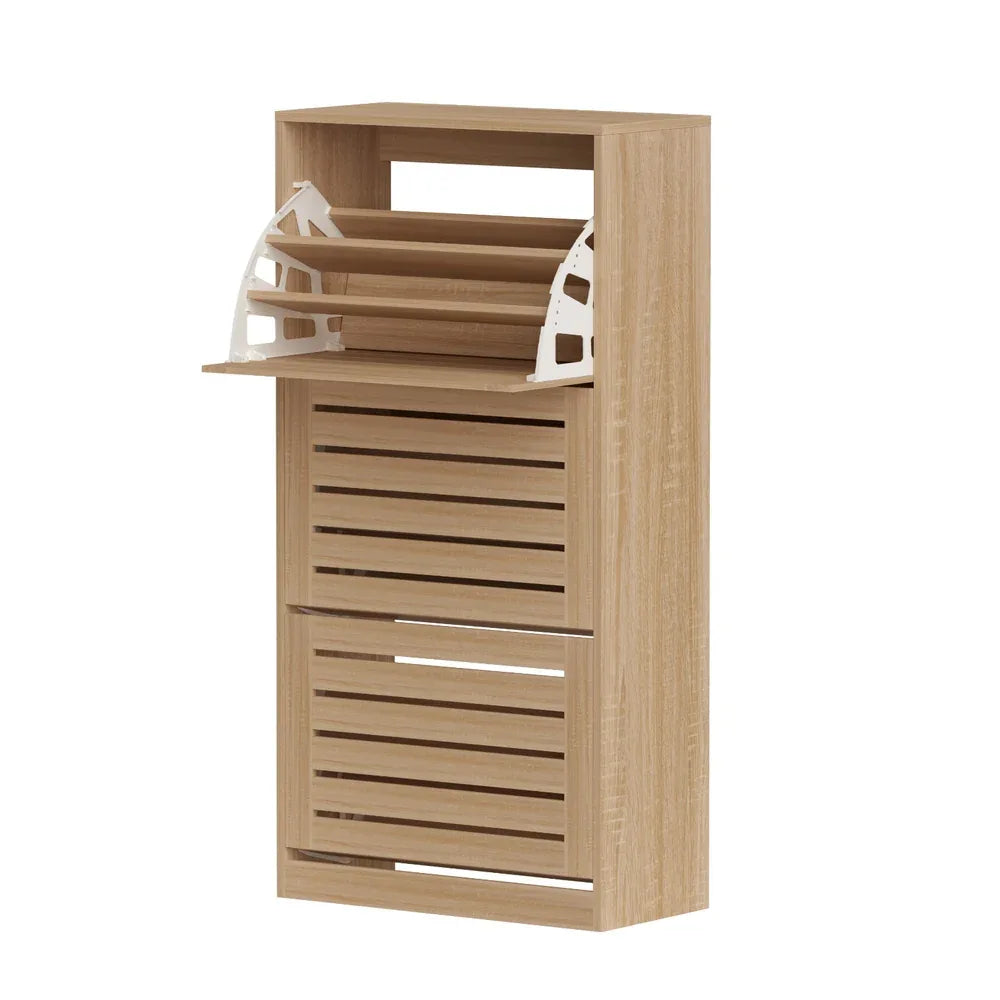 Artiss Shoe Cabinet Storage Drawer 45 Pairs Pine - Mekamart Australia