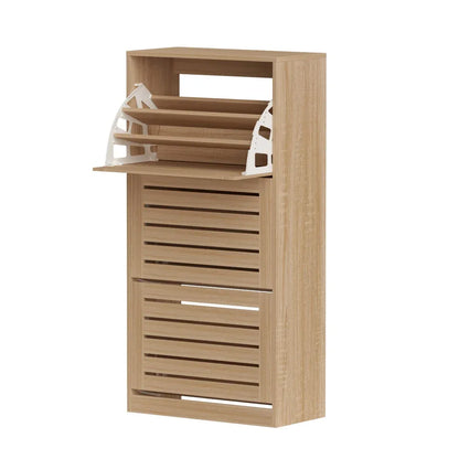 Artiss Shoe Cabinet Storage Drawer 45 Pairs Pine - Mekamart Australia