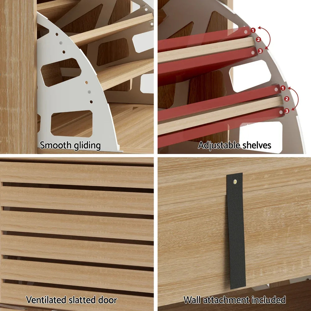 Artiss Shoe Cabinet Storage Drawer 45 Pairs Pine - Mekamart Australia