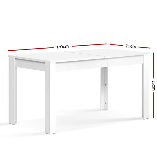 Artiss Dining Table Rectangular 4 Seater 120CM White Natu - Mekamart Australia