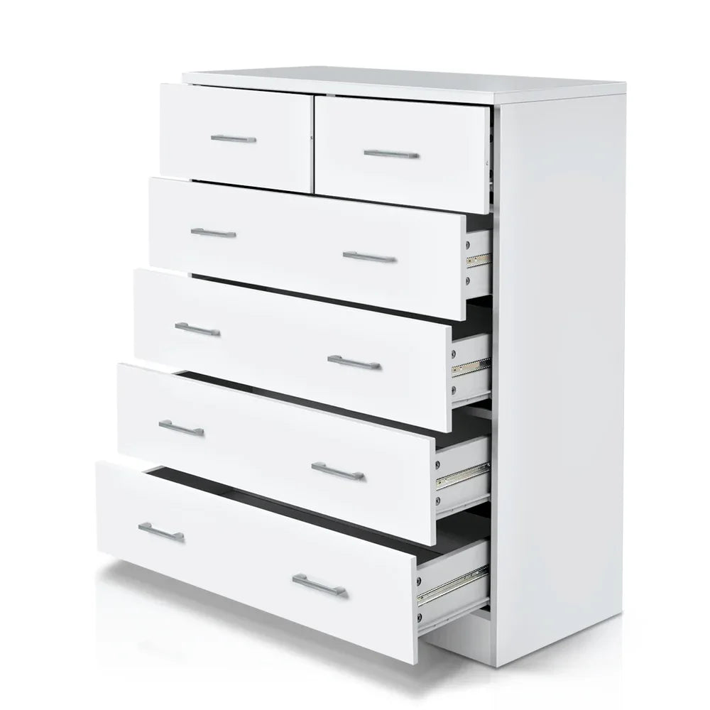 Artiss 6 Chest of Drawers - ANDES White - Mekamart Australia