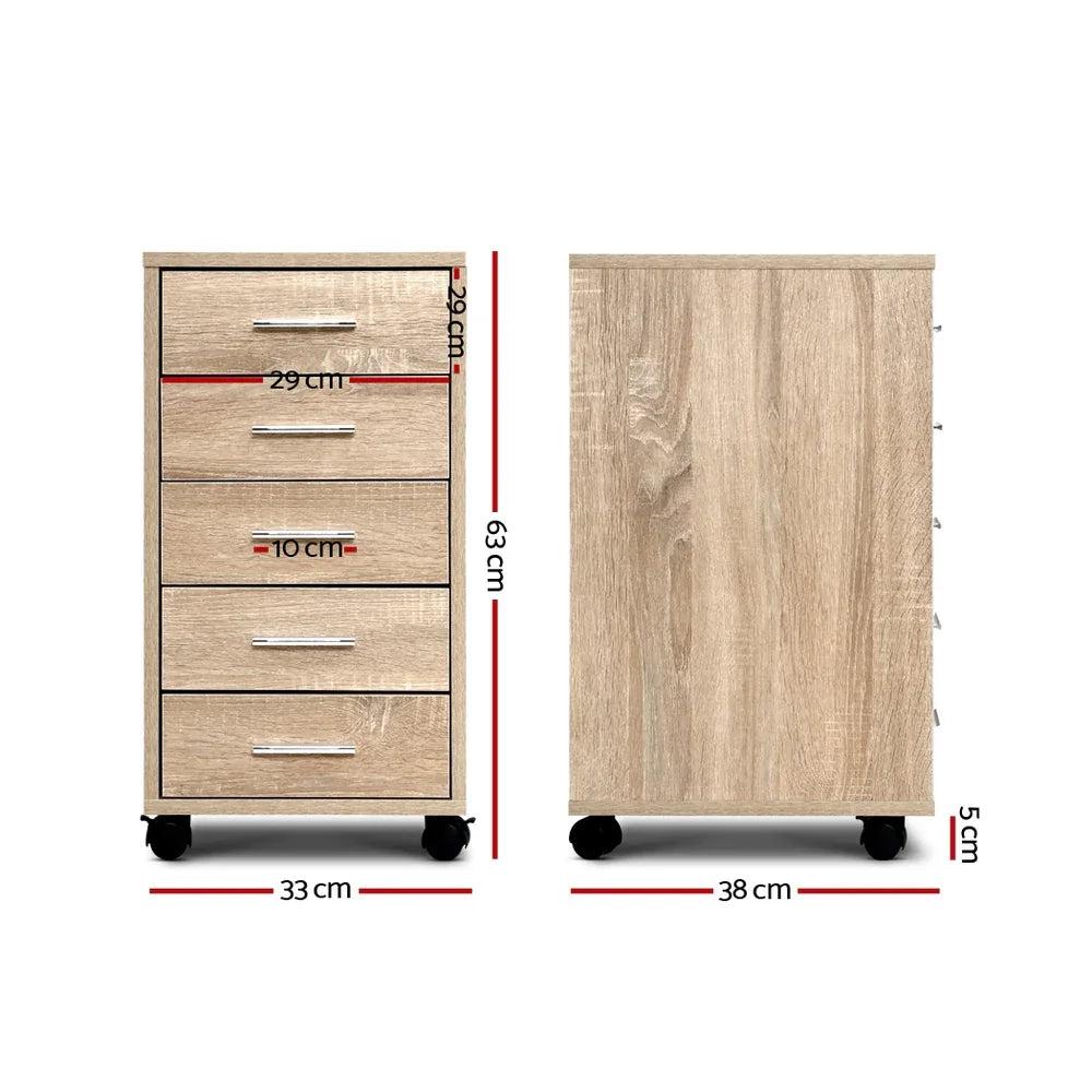 Artiss Filing Cabinet 5 Drawer Office Storage Organiser - Mekamart Australia