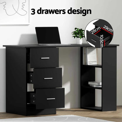 Artiss Computer Desk Drawer Shelf Cabinet Black 120CM - Mekamart Australia